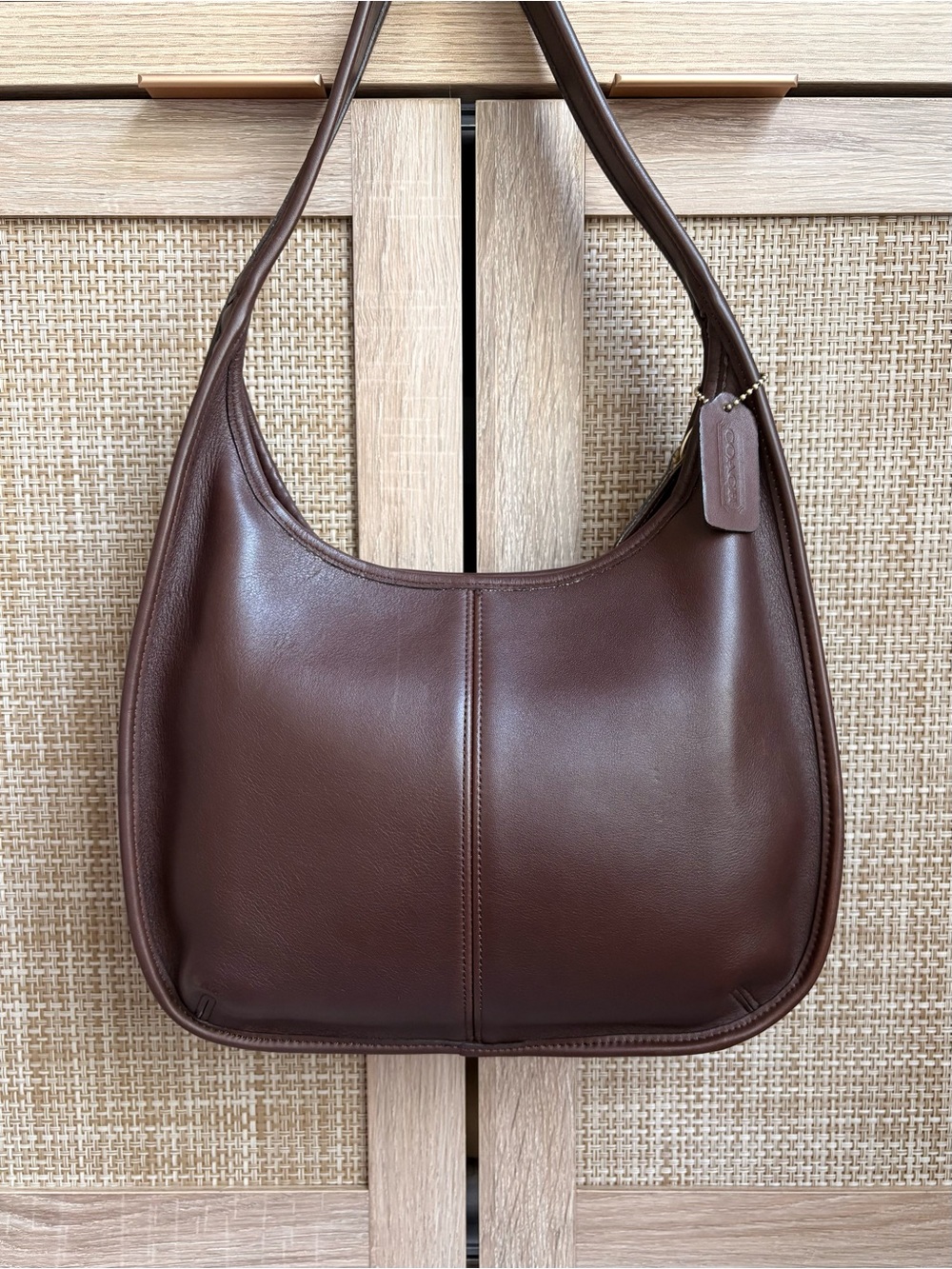 COACH Vintage Ergo Mahogany Brown Leather Hobo Shoulder Bag Handbag Purse 9025